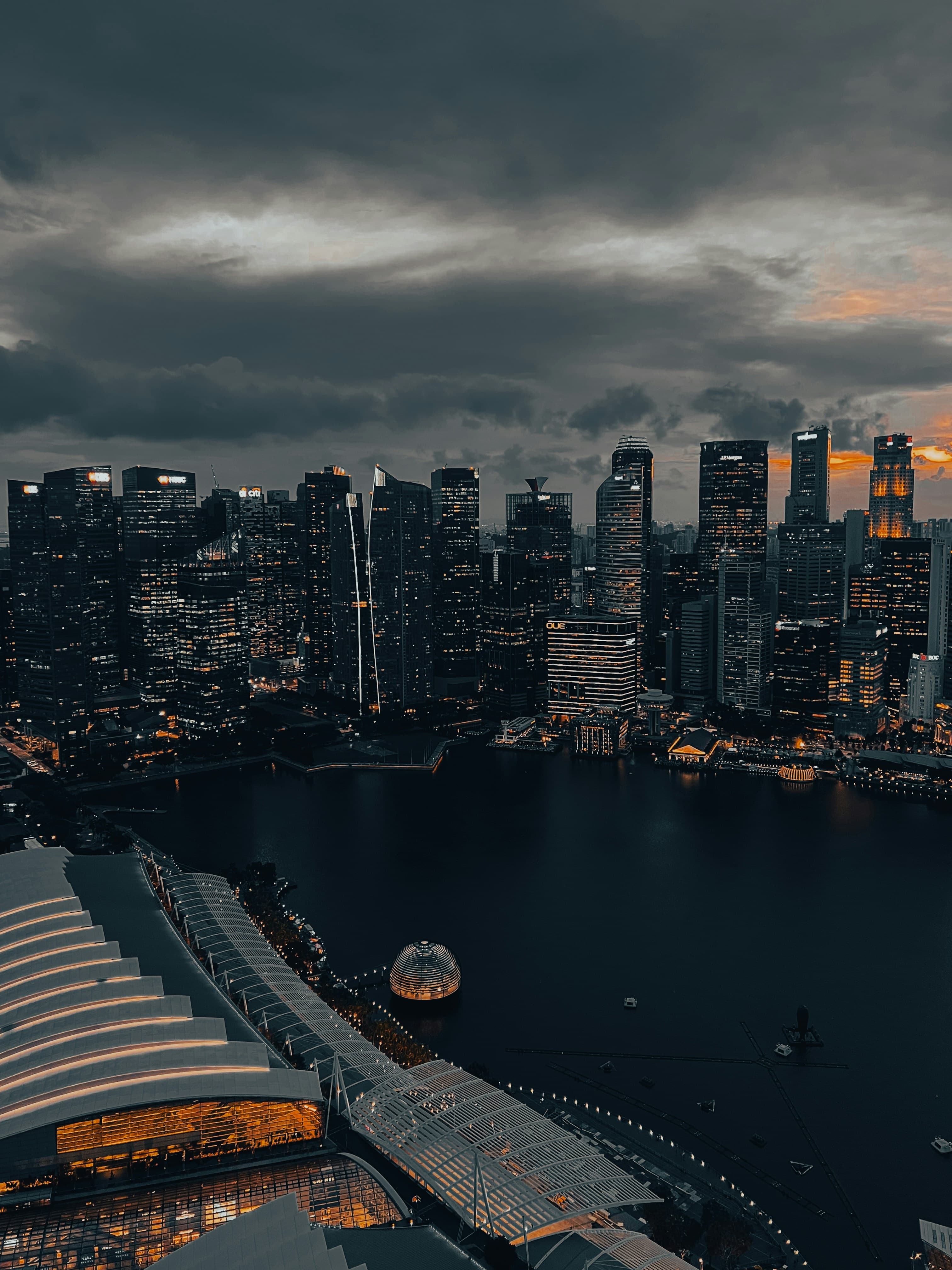 Singapore skyline and harbour view