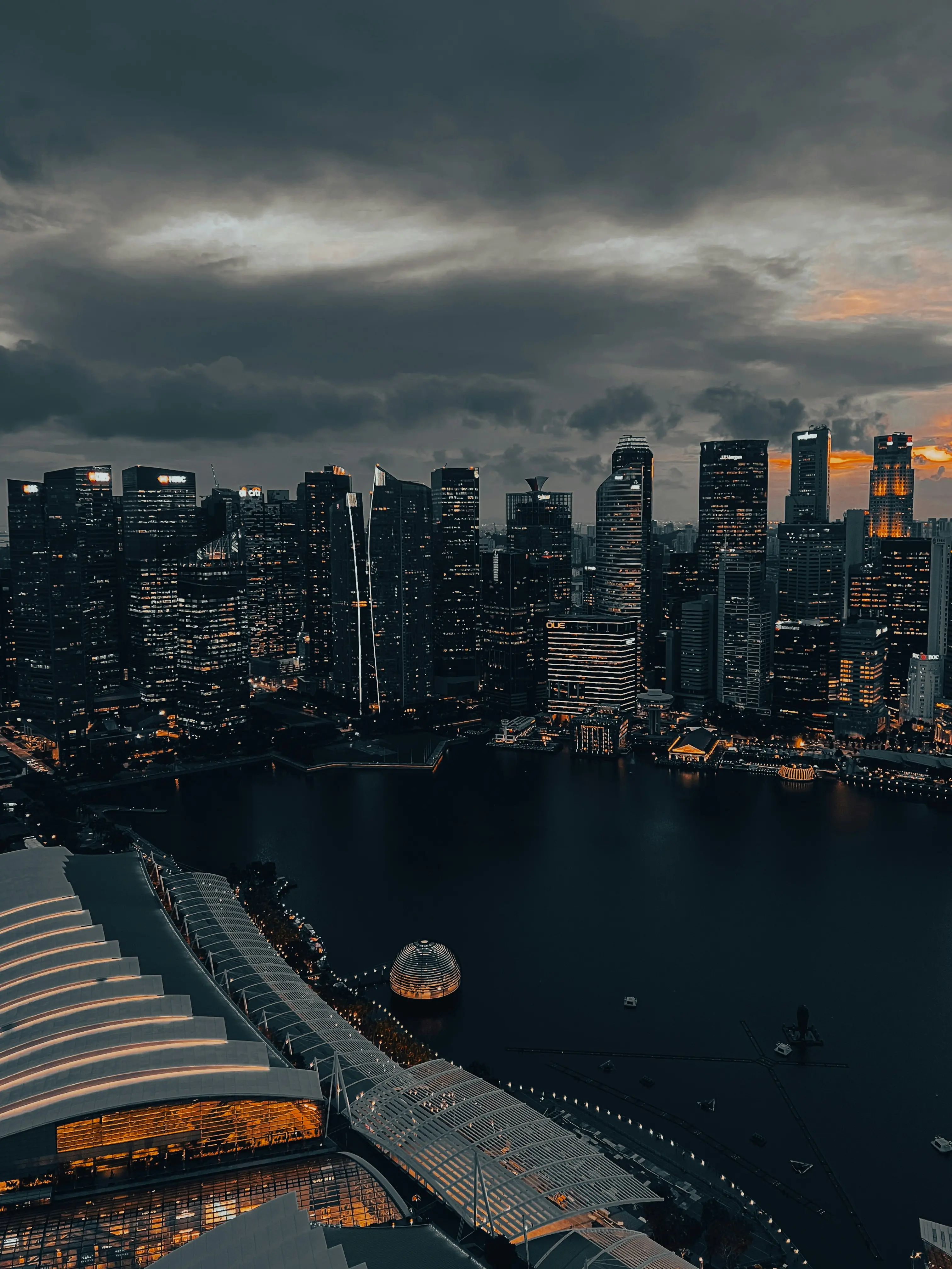 Singapore skyline and harbour view